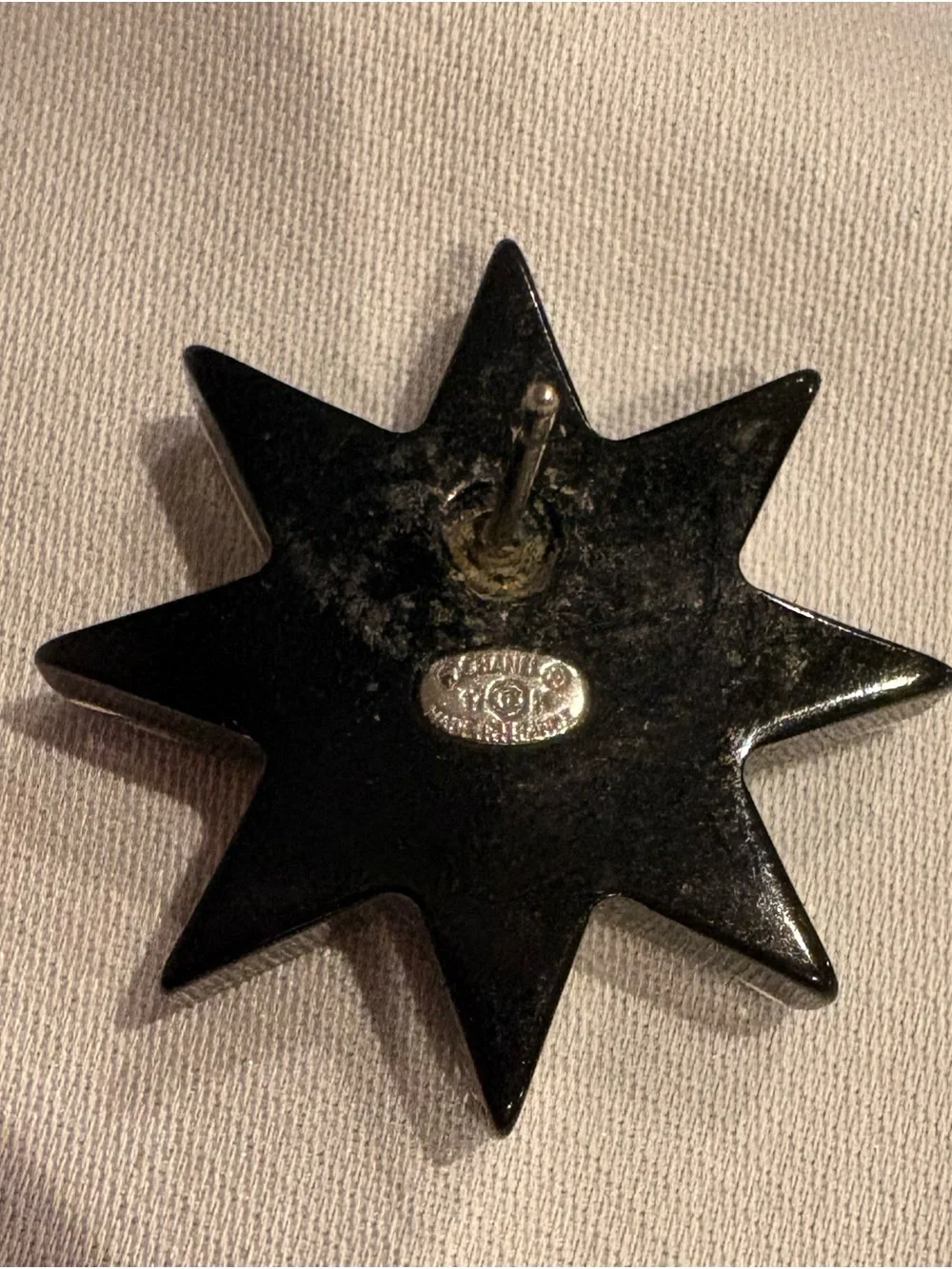 Chanel Black & Gold Starburst Single Earring